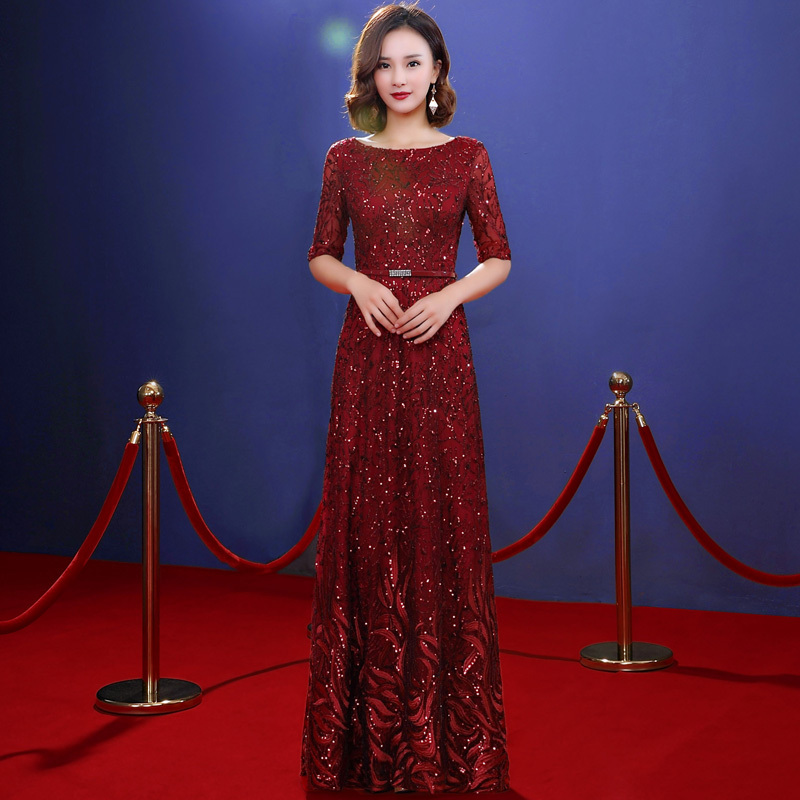 High-End Mother-Of-The-Bride Dress for Wedding Banquet, Elegant and Youthful, Tummy-Concealing, Plus-Size, Spring/Summer, Mother-In-Law Evening Dress, 2025 Long Style