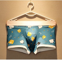 Cotton Mens Underwear Trendy Fashion Printed Shorts Stretch Sports Student Wear Trendy Mens Cotton Boxer Head