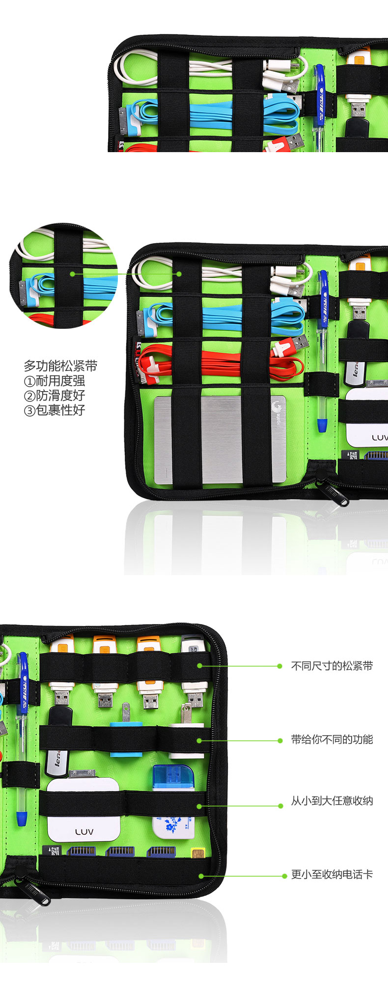 BUBM cứng gói gói đĩa U đĩa U Shield gói gói dòng dữ liệu túi bộ đa chức năng nhập học Digital Kit - Lưu trữ cho sản phẩm kỹ thuật số hộp đựng tai nghe airpod 2