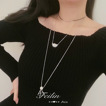 Double sweater chain long chain necklace female choker Korean long Joker simple 2021 New Chao Net Red