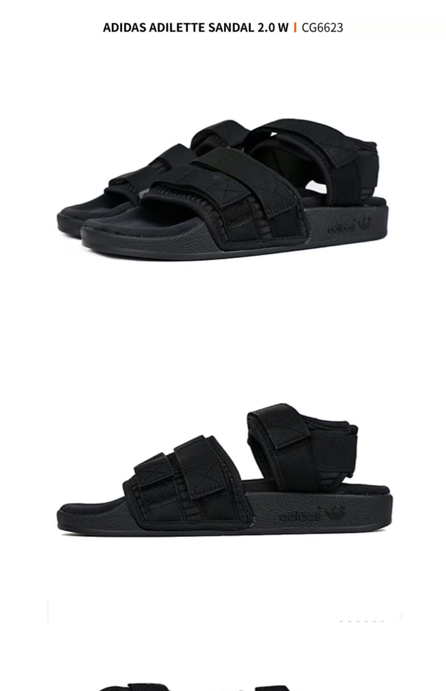 Giày nữ Adidas mùa hè 2019 dép mới cỏ ba lá màu đen và trắng Velcro giày đi biển bình thường AC8583 - Giày thể thao / sandles dép xăng đan nữ
