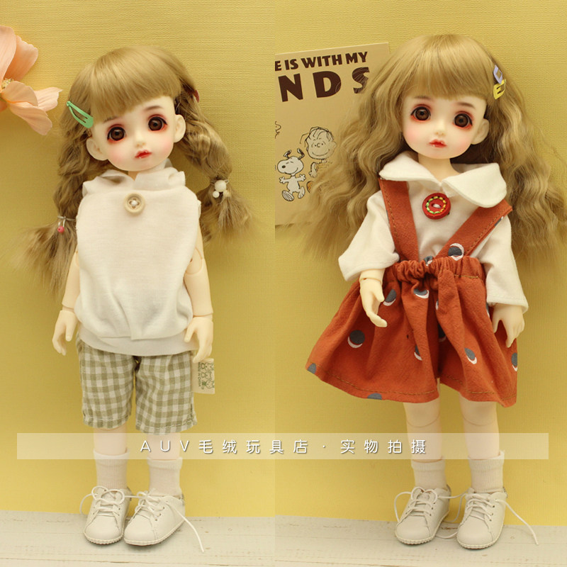 bjd sd baby clothes 6 points sd doll clothes accessories skirt sweatshirt shorts scarf set daily casual
