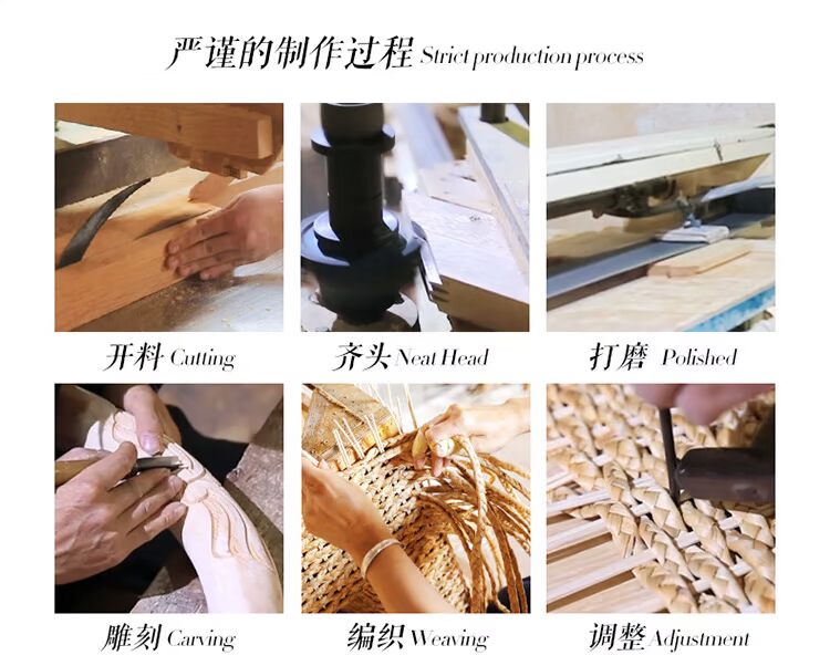 Mây Trung Quốc gỗ rắn 4 người kết hợp bàn ăn và ghế phòng khách hiện đại tối giản nội thất phòng ăn nội thất phòng ăn căn hộ nhỏ - Bộ đồ nội thất mẫu giường ngủ hiện đại 2020