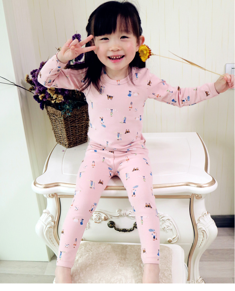 Bộ đồ lót trẻ em cotton mùa xuân và mùa thu cô gái quần áo mùa thu quần cotton bé áo len dày áo ấm quần áo bộ đồ ngủ trẻ em cao cấp