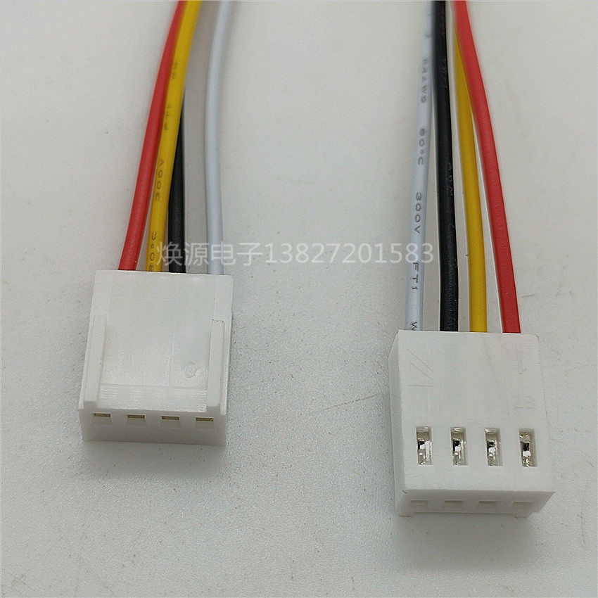 Manufacturer direct sales 2510 2 54mm pitch 4 core terminal wire Pure copper connector 1007 22AWG single head
