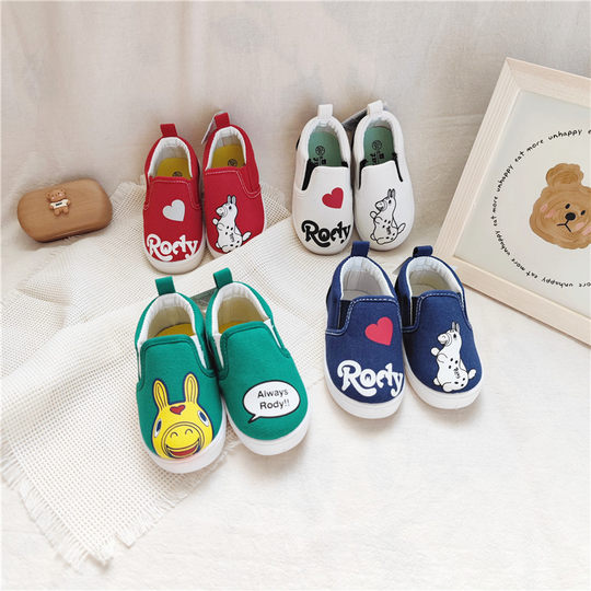 Daily order with slight flaws rody children's slip-on canvas shoes cartoon baby shoes soft sole spring and autumn shoes for boys and girls