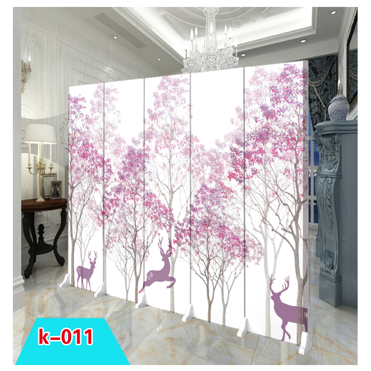 Cửa ra vào màn hình phân vùng phòng ngủ phòng khách sạn vải có thể gập không gian di động đẩy kéo màn hình gấp ròng rọc - Màn hình / Cửa sổ vách ngăn gỗ tự nhiên