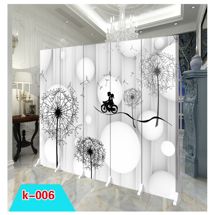 Cửa ra vào màn hình phân vùng phòng ngủ phòng khách sạn vải có thể gập không gian di động đẩy kéo màn hình gấp ròng rọc - Màn hình / Cửa sổ vách ngăn gỗ tự nhiên