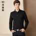 Áo dài mùa thu nam mới phương thức cotton dài tay áo thun áo phông Anh giản dị màu sắc áo sơ mi POLO hàng đầu - Polo áo thun polo nam Polo