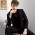 Bộ đồ vest nam tuxedo đen dạ hội chủ nhà phù hợp với chú rể váy cưới mùa thu nam - Suit phù hợp