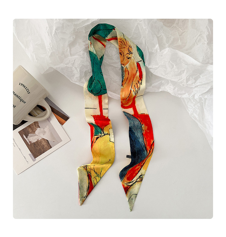 Women's Retro Oil Painting Polyester Silk Scarf display picture 6