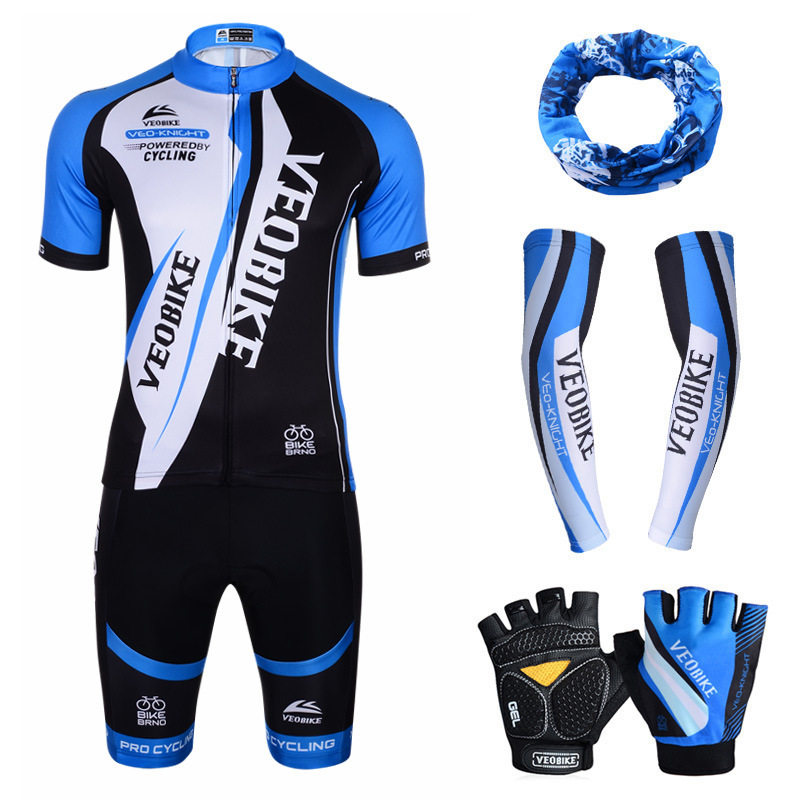 VEOBIKE meritocratic bike riding suit short sleeve sleeves gloves suit bike with summer silicone cushion perspiration