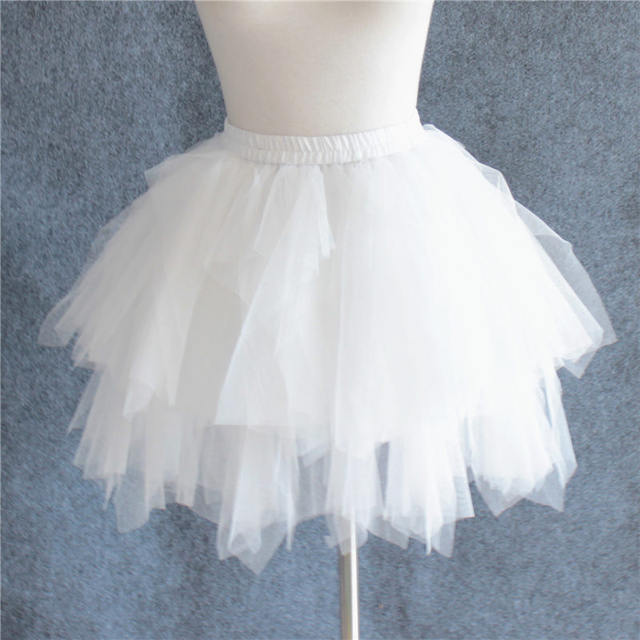 White skirt, half skirt, thin, high waist, irregular skirt, female tutu skirt, elegant splicing, super fairy commuting, romantic