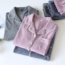 Duvet Pyjamas Woman Autumn Winter Couple Mid-Thick Heat Warm Day Ensemble Casual Shu Cotton Suede Mens Home Suit Suit