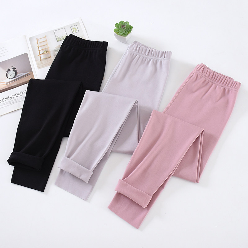 Boutique Single-sided Suede Warm Pants Woman Winter Wear Mid-Waist Fever Densuede Sanitary Pants Tight Fit Cotton Sweatpants Bottom Sanitary Pants