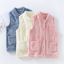 Autumn-winter flange suede waistcoat for womens home jacket No sleeves Shoulder Thickened Suede Vest Coral Suede Waistcoat