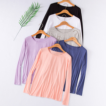 Spring new modal base shirt womens long-sleeved t-shirt pajama top single autumn coat thin round neck soft and comfortable