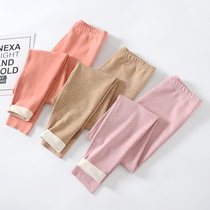 Lady Double-sided Develed warm pants with low waist and no marks in the bottom beautiful body without marks in the thick and velvety self-heating autumn pants
