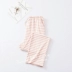 Quần pyjama nữ mùa hè cotton mùa xuân và quần mùa thu lỏng lẻo phần thể thao giản dị thoải mái phương thức sọc nhà quần quần kaki nam đẹp Quần tây