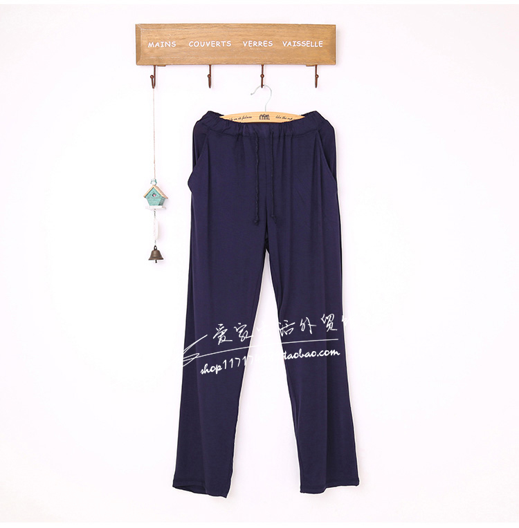 Mùa xuân và mùa thu quần cotton rộng kích thước lớn giản dị quần nhà màu thể thao modal quần ngủ nữ mỏng phần quần ngủ nam
