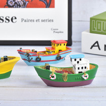 Resin boat new simple small ornaments Home creative personality Nordic Mediterranean decoration bookshelf furnishings