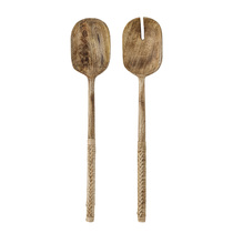 Danoises Bloomingville Nordique importée Artisanale Mango Bois massif en bois Wooden Spoon Salad Spoon Long Handle Spoon