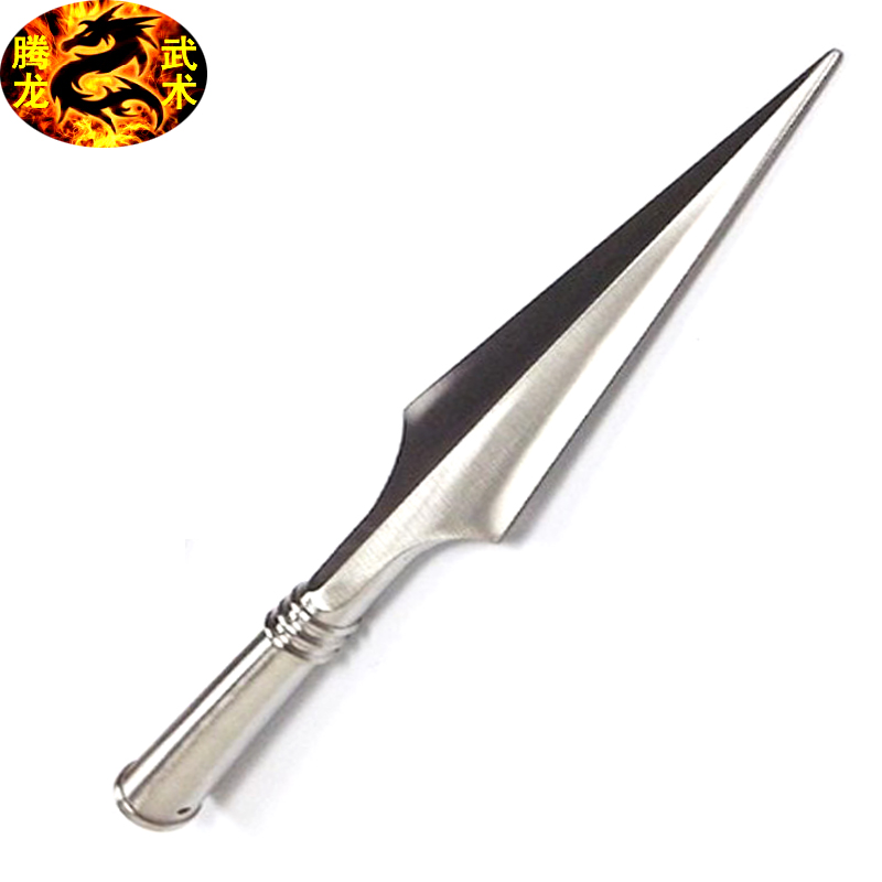 Stainless steel gun head bully gun martial art gun 8-like weapon long spear Zhao Zilong Long shot red tassel gun head unopened
