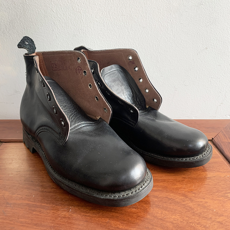 3516 Factory Wooden Box 87 Ship High Waist Single Leather Shoes Men's High Top 80s Collection Top Layer Real Cowhide Boots