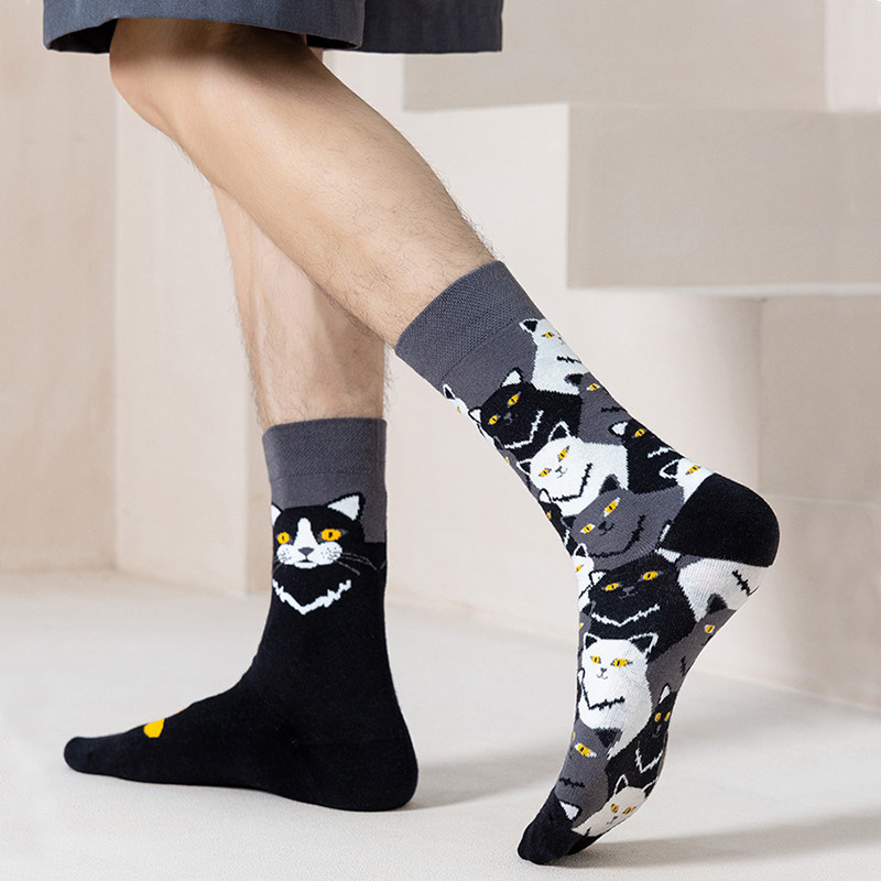 CrazySox/ асимметричные новые носки ab, носки контрастного цвета, милые японские носки-тюбики с героями мультфильмов для мужчин и женщин, парные носки Изображение 1