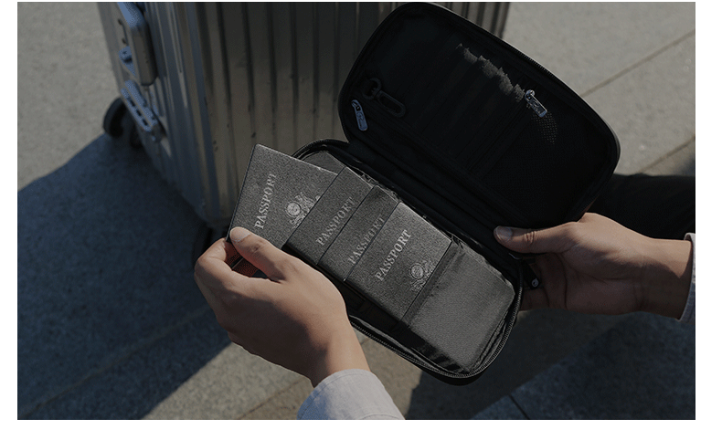 Визитница 出国旅行防水证件收纳包机票夹随身便携rfid防盗多功能卡包护照包 Potravel. design