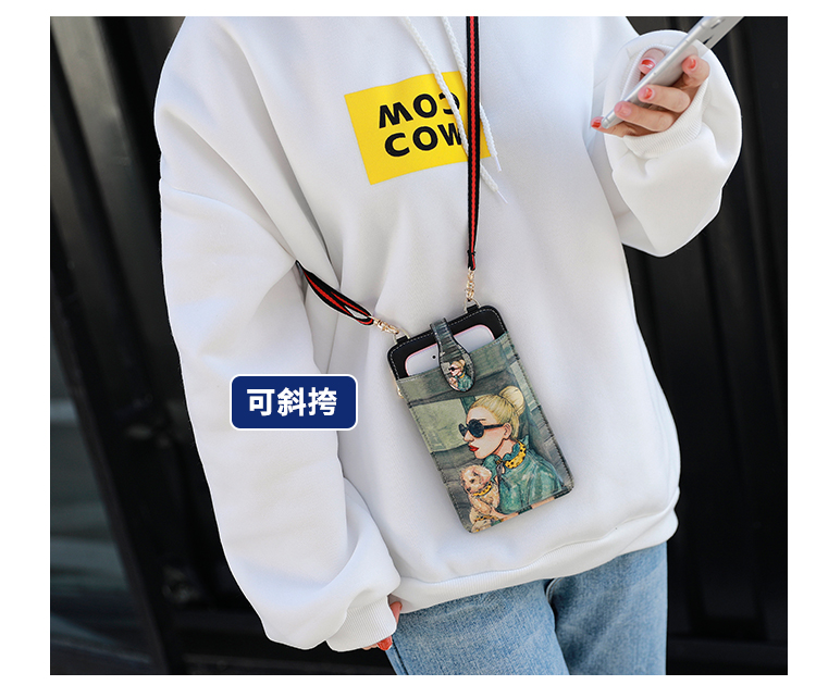Phim hoạt hình dễ thương dây kéo túi điện thoại nữ vai Túi Messenger phiên bản Hàn Quốc của cổ điện thoại túi ví mini túi túi xách nữ hàn quốc