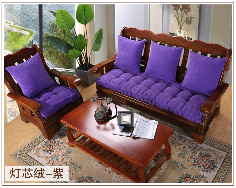 Sofa gỗ dày đệm mùa đông sang trọng màu đỏ ghế sofa gỗ đệm bọt biển chống trượt cửa sổ đệm có thể tháo rời và có thể giặt - Ghế đệm / đệm Sofa nệm ngồi ghế gỗ