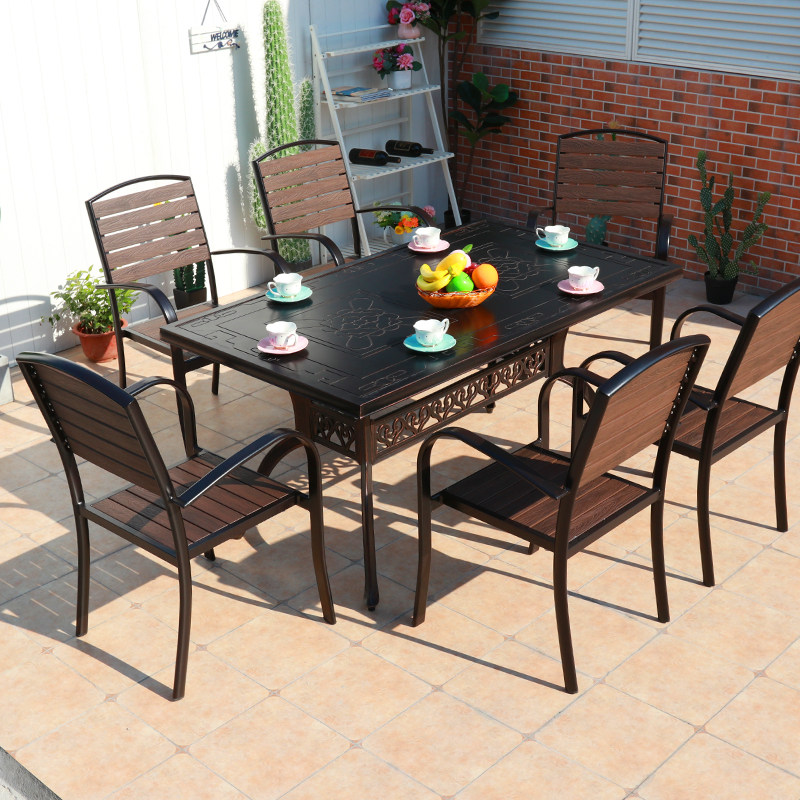 Chunying Outdoor Cast Aluminum Table and Chair Combination Courtyard Balcony Garden Terrace Home Leisure 35-7 Set Furniture