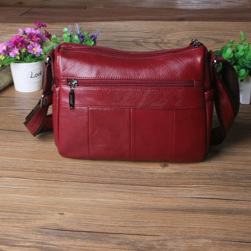 Коралловая сумка для телефона, кожаная сумка на одно плечо, для среднего возраста, воловья кожа, из натуральной кожи