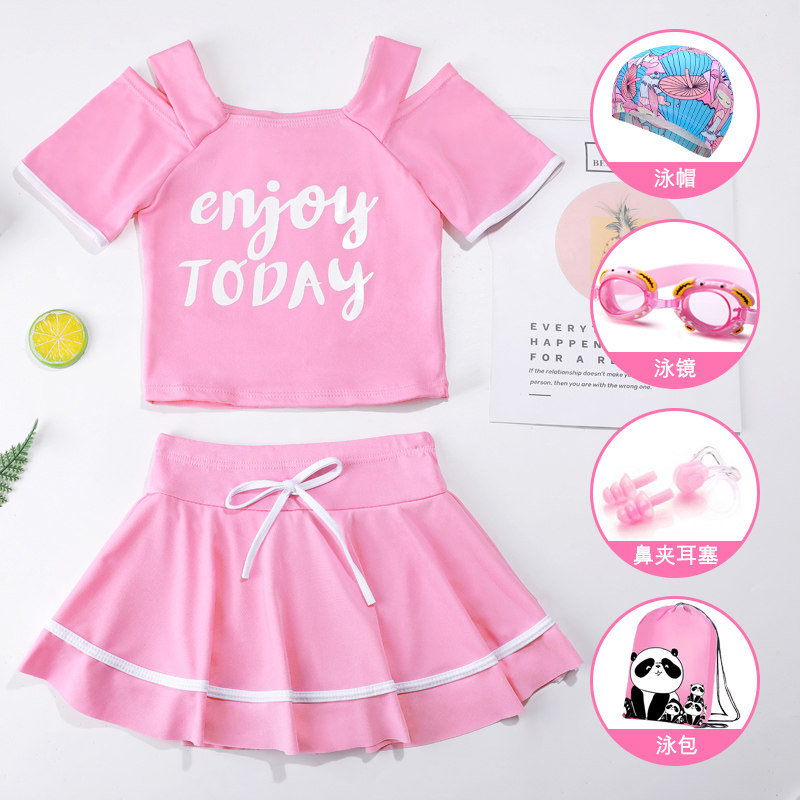 Children's swimsuit girl summer split skirt medium and large children's swimsuit girl cute princess baby hot spring swimsuit