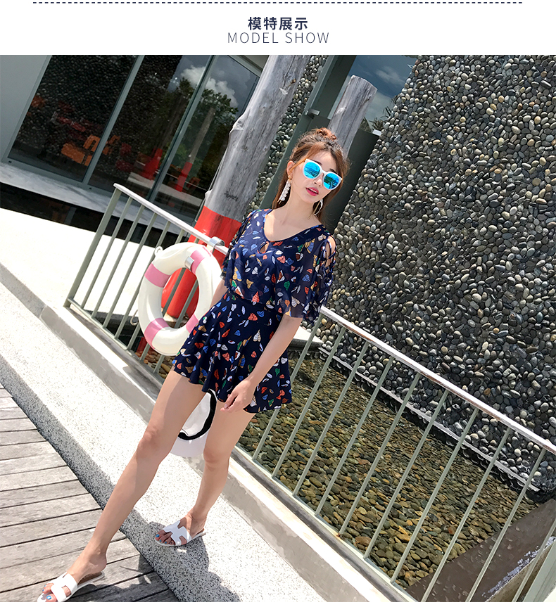 Bạn mặc đồ bơi nữ một mảnh kiểu váy bụng giảm béo bảo thủ ngực nhỏ tụ tập áo tắm gợi cảm tắm nước nóng mùa xuân Hàn Quốc - Bộ đồ bơi One Piece áo tắm một mảnh