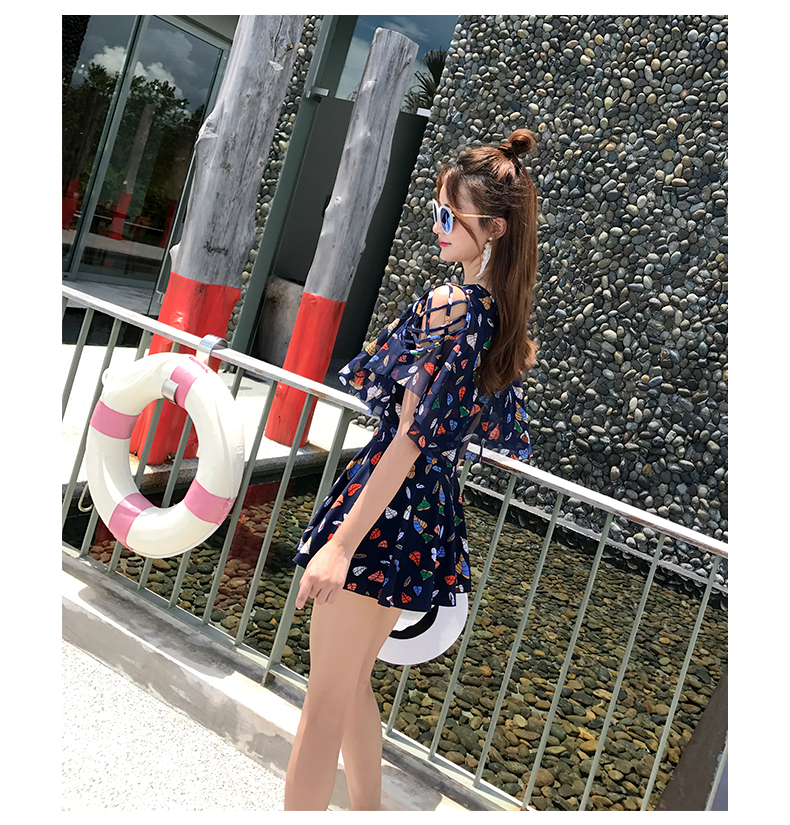 Bạn mặc đồ bơi nữ một mảnh kiểu váy bụng giảm béo bảo thủ ngực nhỏ tụ tập áo tắm gợi cảm tắm nước nóng mùa xuân Hàn Quốc - Bộ đồ bơi One Piece áo tắm một mảnh