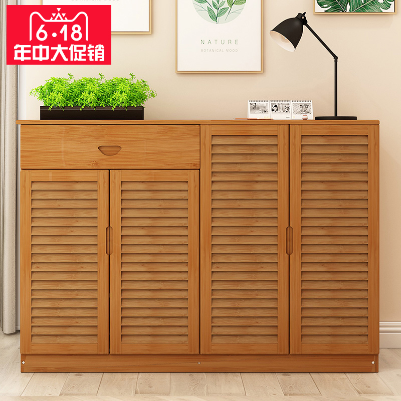 Solid Wood Shoe Cabinet Bamboo Rack Simple Multi Layer Solid Wood Shoe Cabinet Bamboo Rack Simple Multi Layer Modern Living Room Porch Function Storage Hall