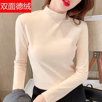 Semi-high collar T-shirt Girls de Ron autumn 2021 New chic thin warm base shirt on underwear