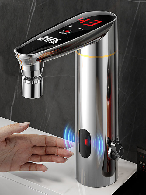 Aux Electric Hot Water Faucet for Home Use, Sensor-Controlled, Variable Frequency, Instant Heating for Kitchen and Bathroom, Tap Water Heating