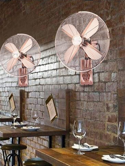 Antique-Style Metal Wall Fan Commercial Use 16inch 18inch Wall-Mounted Restaurant Cafe Industrial Oscillating High Airflow Electric Fan