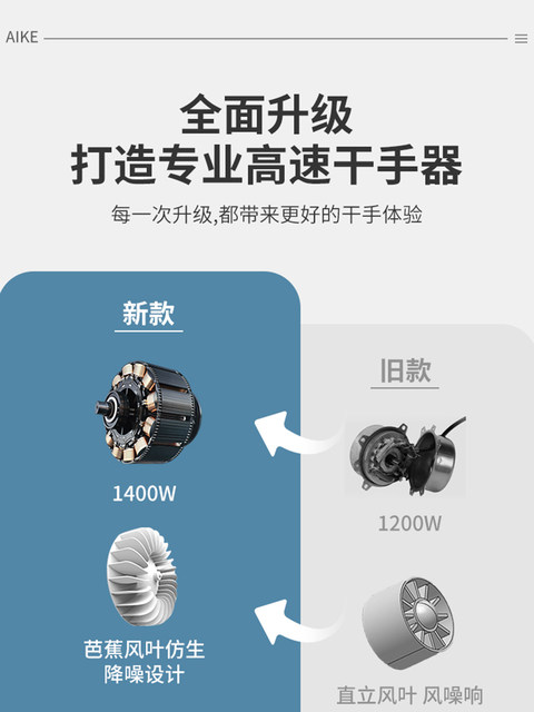 High-speed hand dryer, fully automatic induction hand dryer, smart hot and cold bathroom hand dryer, small hand dryer