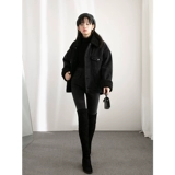 Черная флисовая джинсовая утепленная куртка, коллекция 2023, свободный крой