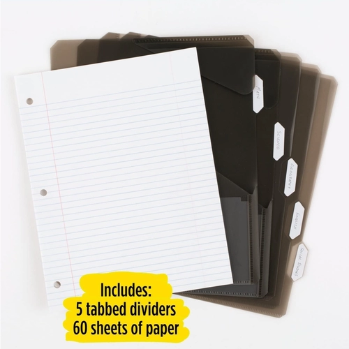 Fivestar 29328 Американские 1 -дюймовые толстые три живых страницы содержит 60 кусочков бумаги, 2 пакета, 3 индекса