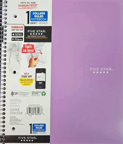 Fivestar 06206 American A Обменная ноутбука 8,5x11 дюйм