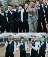 Черный жилет, штаны, рубашка