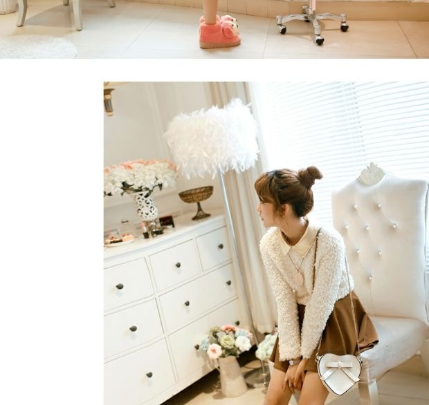 Mùa đông dày ấm áp phim hoạt hình con chó bông dép phụ nữ với sự giúp đỡ cao sandal nữ đi học