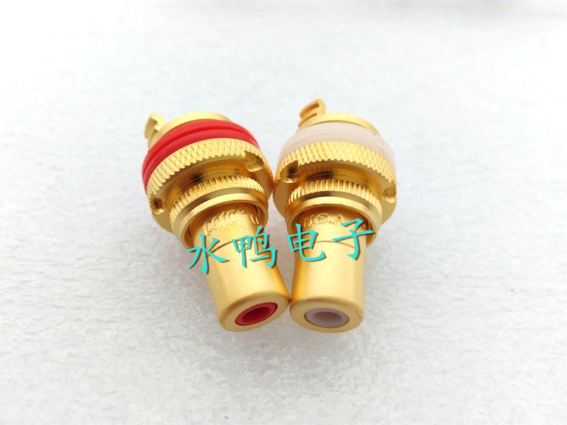 American CMC Plated Sand Gold with Fever RCA Seat Audio Lotus Socket Signal Terminal Gilded Lotus Seat