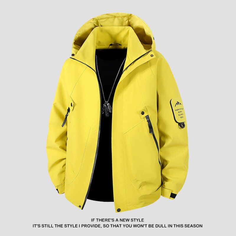 Taizhou Sanmen Men's Outdoor Jacket for Couples, Mountain-Style Windproof and Waterproof Jacket for Hiking, Travel, Skiing, and Sports Taizhou Sanmen Men's Outdoor Jacket for Couples, Mountain-Style Windproof and Waterproof Jacket for Hiking, Travel, Skiing, and Sports