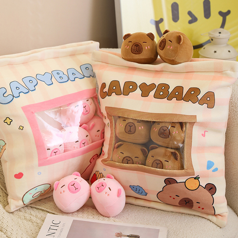 Cute Capybara Plush Toy, Capybara Snack Pillow, Large Bag of Stuffed Animals, Plush Toys, Birthday Gift for Girls